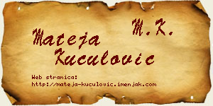Mateja Kuculović vizit kartica